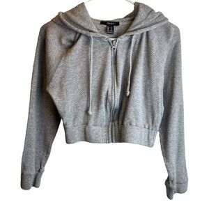 Forever 21 Women’s Gray Cropped Hoodie Size Small